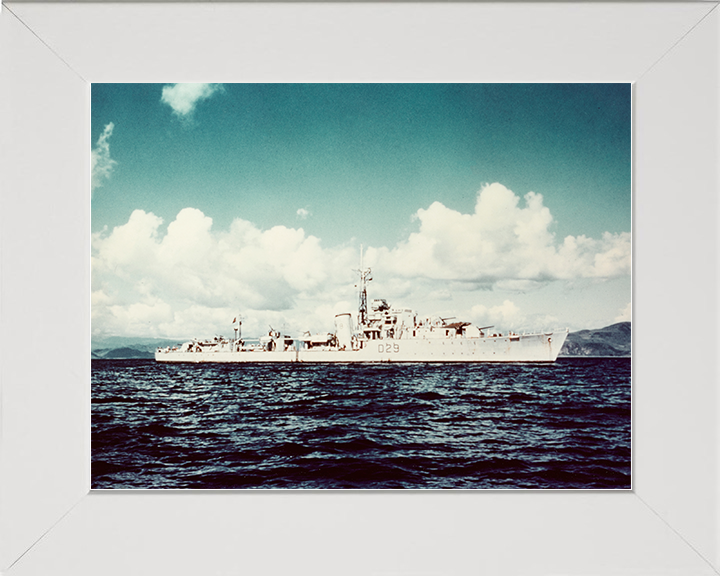 HMS Charity (D29) Royal Navy C Class Destroyer Starboard Beam View Photo Print Wall Art Decor Posters, Prints, & Visual Artwork Hampshire Prints 10 x 8 White Frame No