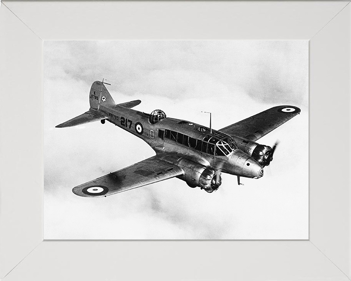 RAF Avro Anson Mark 1 in flight Photo Print - Royal Air Force Aircraft Hampshire Prints 10 x 8 White Frame No