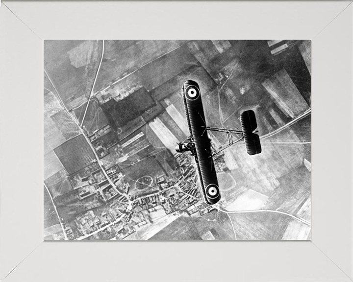 RAF FE.2b fighter over the Western Front 1916 Photo Print - Royal Air Force Aircraft Posters, Prints, & Visual Artwork Hampshire Prints 10 x 8 White Frame No