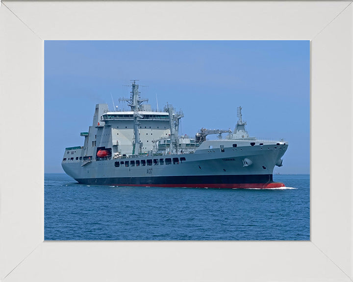 RFA Tiderace (A137) Photo Print - Low Starboard View - Royal Fleet Auxiliary Tide Class Tanker Hampshire Prints 10 x 8 White Frame No