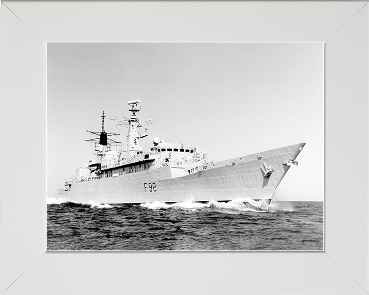 HMS Boxer (F92) Royal Navy Type 22 Frigate Underway Low Starboard View Photo Print Wall Art Decor Posters, Prints, & Visual Artwork Hampshire Prints 10 x 8 White Frame No