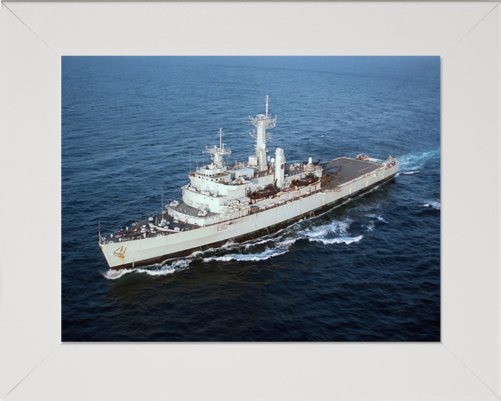 HMS Fearless (L10) Photo Print - At Sea 1996 - Royal Navy Fearless Class Landing Platform Dock Posters, Prints, & Visual Artwork Hampshire Prints 10 x 8 White Frame No