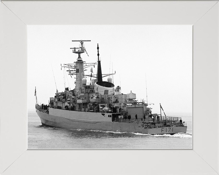 HMS Active (F171) Royal Navy Type 21 Frigate Port Quarter View Photo Print Wall Art Decor Posters, Prints, & Visual Artwork Hampshire Prints 10 x 8 White Frame No