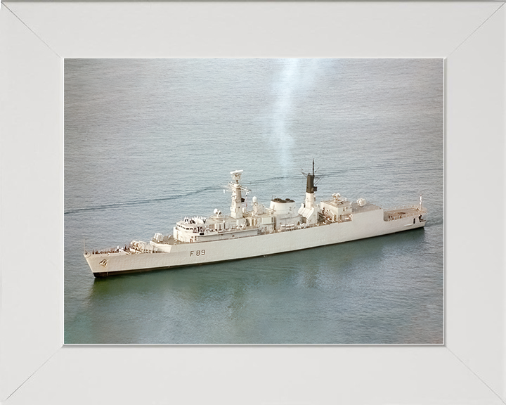 HMS Battleaxe (F89) Royal Navy Type 22 Frigate High Port side View Photo Print Wall Art Decor Posters, Prints, & Visual Artwork Hampshire Prints 10 x 8 White Frame No