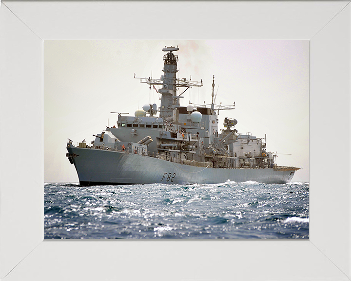 HMS Somerset (F82) Photo Print - Arabian Gulf - Royal Navy Type 23 Frigate Hampshire Prints 10 x 8 White Frame No