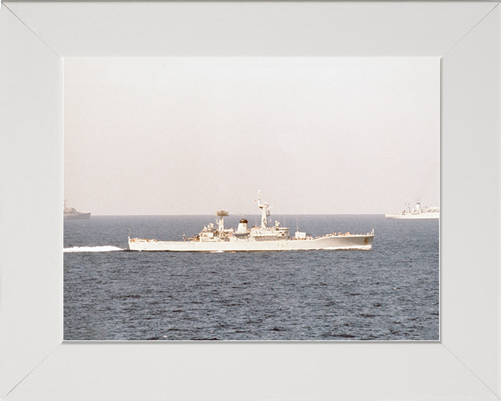 HMS Andromeda (F57) Royal Navy Leander Class Frigate At Sea Photo Print Wall Art Decor Posters, Prints, & Visual Artwork Hampshire Prints 10 x 8 White Frame No