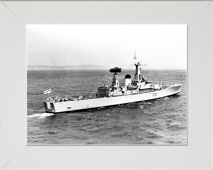 HMS Aurora (F10) Royal Navy Leander Class Frigate Underway Starboard View Photo Print Wall Art Decor Posters, Prints, & Visual Artwork Hampshire Prints 10 x 8 White Frame No