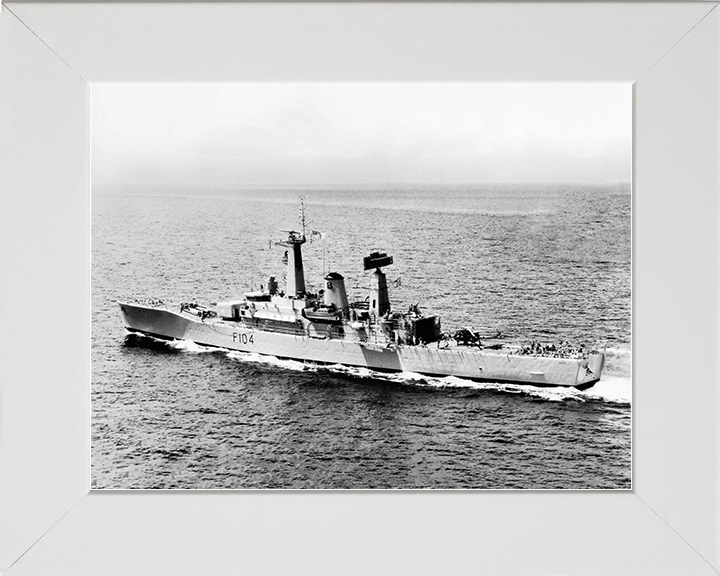 HMS Dido (F104 Royal Navy Leander Class Frigate Port Side View Photo Print Wall Art Decor Posters, Prints, & Visual Artwork Hampshire Prints 10 x 8 White Frame No