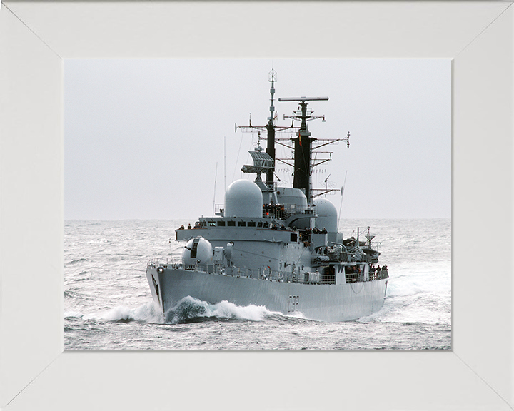 HMS Liverpool (D92) Photo Print - Underway 1986 - Royal Navy Type 42 Destroyer Hampshire Prints 10 x 8 White Frame No