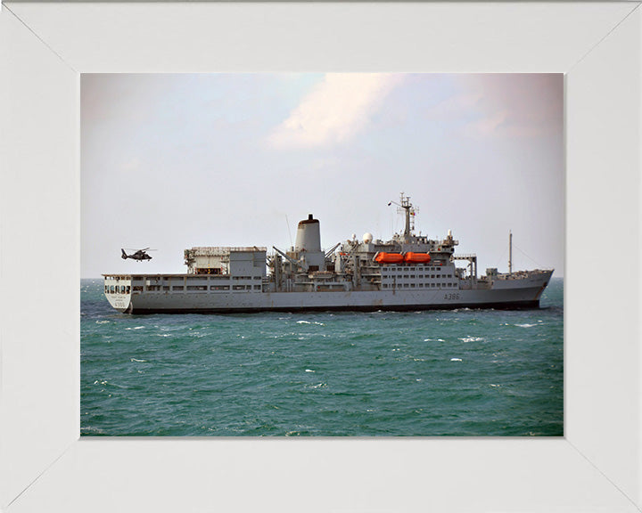 RFA Fort Austin (A386) Photo Print - Starboard Side - Royal Fleet Auxiliary Fort Rosalie Class Ship Hampshire Prints 10 x 8 White Frame No
