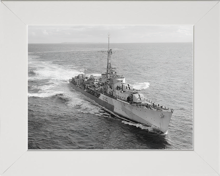 HMS Cambrian (R85) Royal Navy C Class Destroyer High Starboard Bow View Photo Print Wall Art Decor Posters, Prints, & Visual Artwork Hampshire Prints 10 x 8 White Frame No