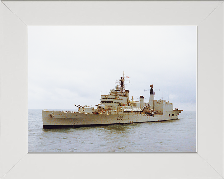 HMS Blake (C99) Royal Navy Tiger Class Light Cruiser Starboard View Photo Print Wall Art Decor Posters, Prints, & Visual Artwork Hampshire Prints 10 x 8 White Frame No
