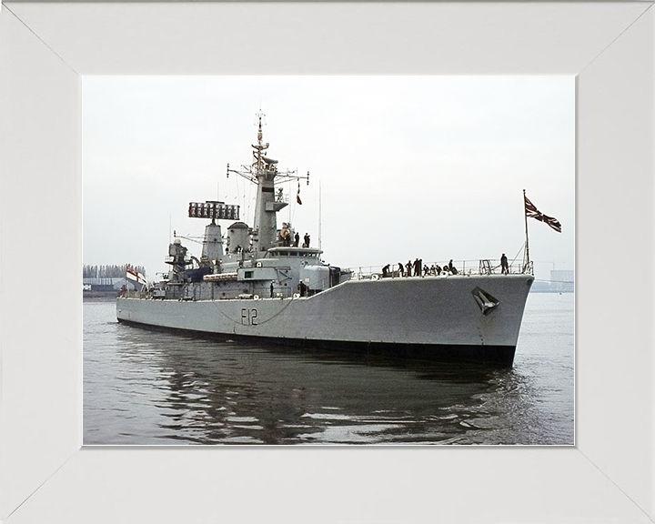 HMS Achilles (F12) Royal Navy Leander Class Frigate Photo Print Warship Wall Art Poster Posters, Prints, & Visual Artwork Hampshire Prints 10 x 8 White Frame No