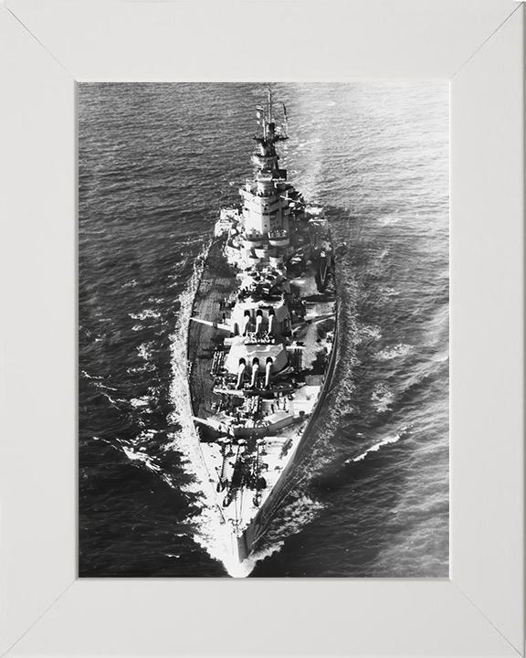 HMS Nelson (28) Photo Print - at sea - Royal Navy Nelson Class Battleship Hampshire Prints 10 x 8 White Frame No