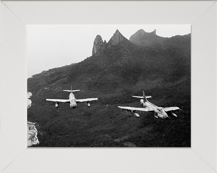 Two RAF Hawker Hunters in flight Photo Print - Royal Air Force Aircraft Hampshire Prints 10 x 8 White Frame No