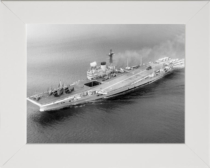 HMS Victorious (R38) Photo Print - At Sea 1959 - Royal Navy Illustrious Class Aircraft Carrier Hampshire Prints 10 x 8 White Frame No