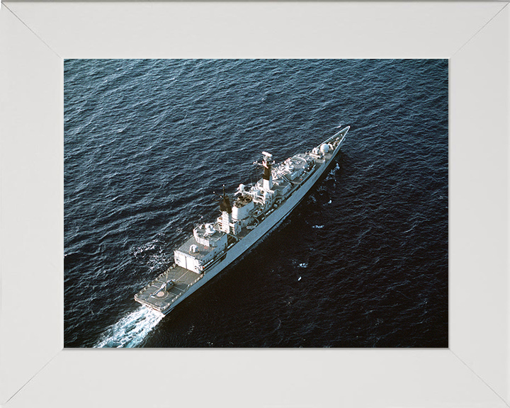 HMS Cumberland (F85) Photo Print - At Sea 1991 - Royal Navy Type 22 Frigate Hampshire Prints 10 x 8 White Frame No