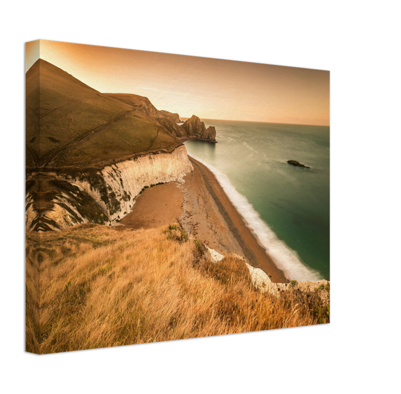 Durdle door beach Dorset at sunset Photo Print - Canvas - Framed Photo Print - Hampshire Prints
