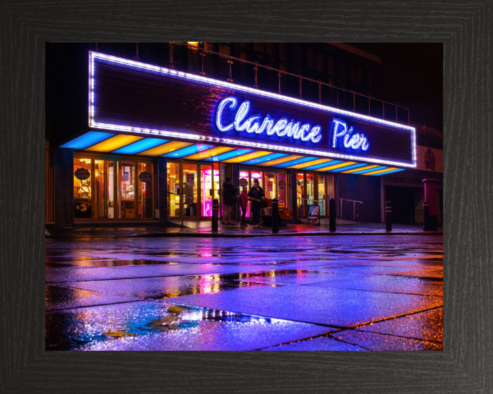 Clarence Pier at night in Southsea Hampshire Photo Print - Canvas - Framed Photo Print - Hampshire Prints