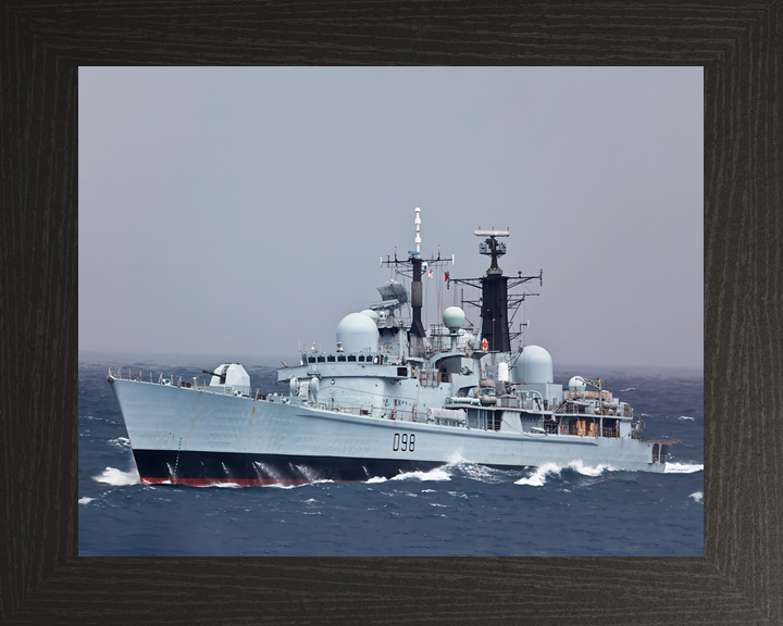 HMS York D98 Type 42 Destroyer Riding Waves