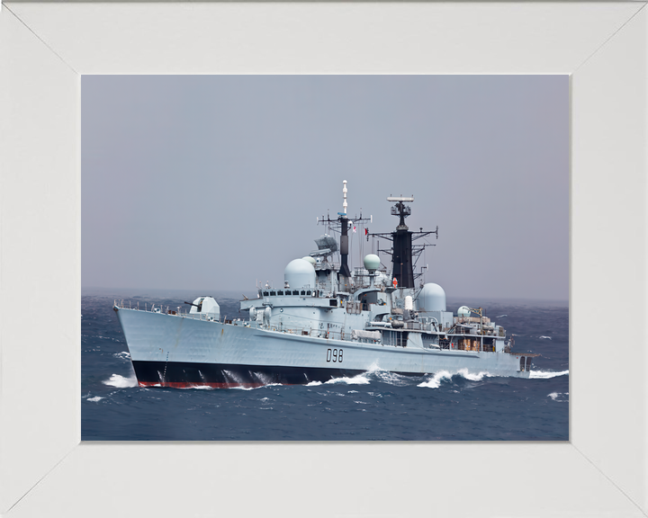 HMS York D98 Type 42 Destroyer Riding Waves