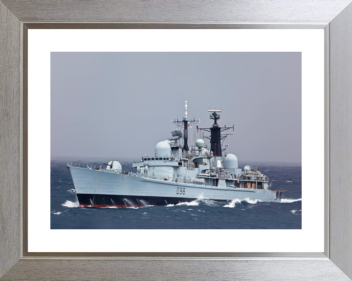 HMS York D98 Type 42 Destroyer Riding Waves