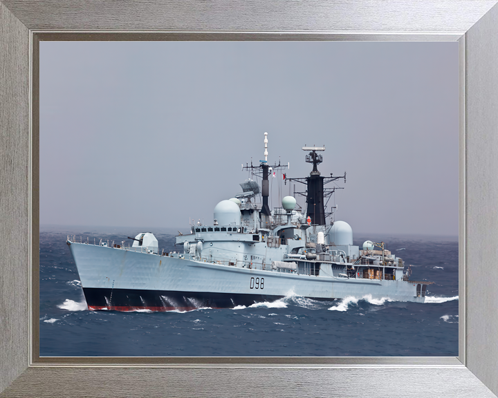 HMS York D98 Type 42 Destroyer Riding Waves
