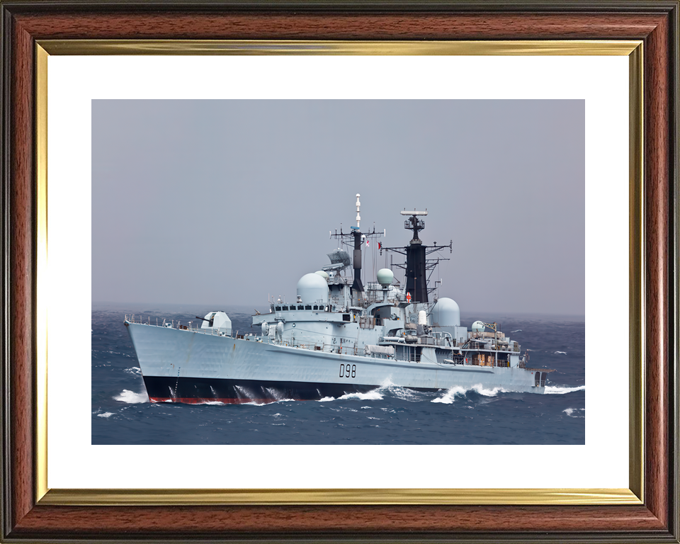 HMS York D98 Type 42 Destroyer Riding Waves