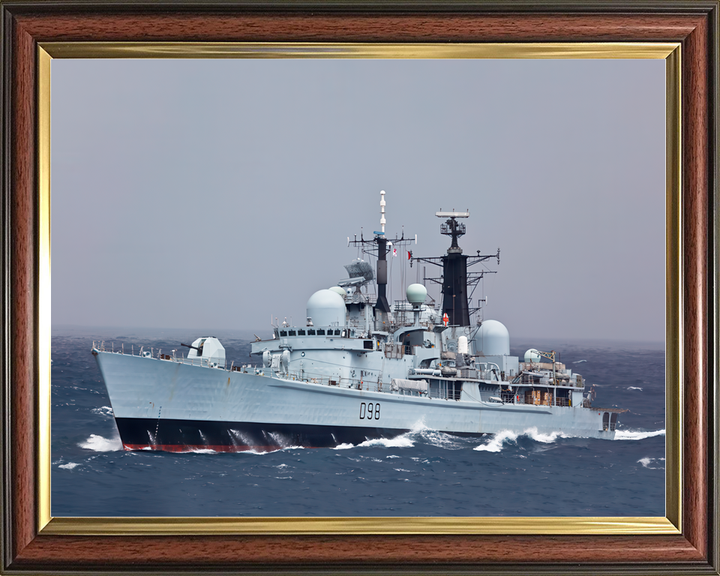 HMS York D98 Type 42 Destroyer Riding Waves