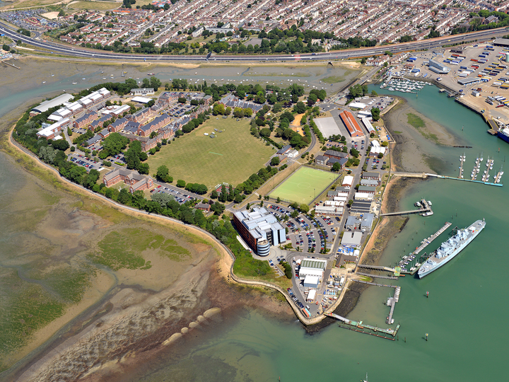 HMS Excellent Royal Navy Training Establishment Aerial Photo Print - Posters, Prints, & Visual Artwork - by Hampshire Prints (image 1 of 9)