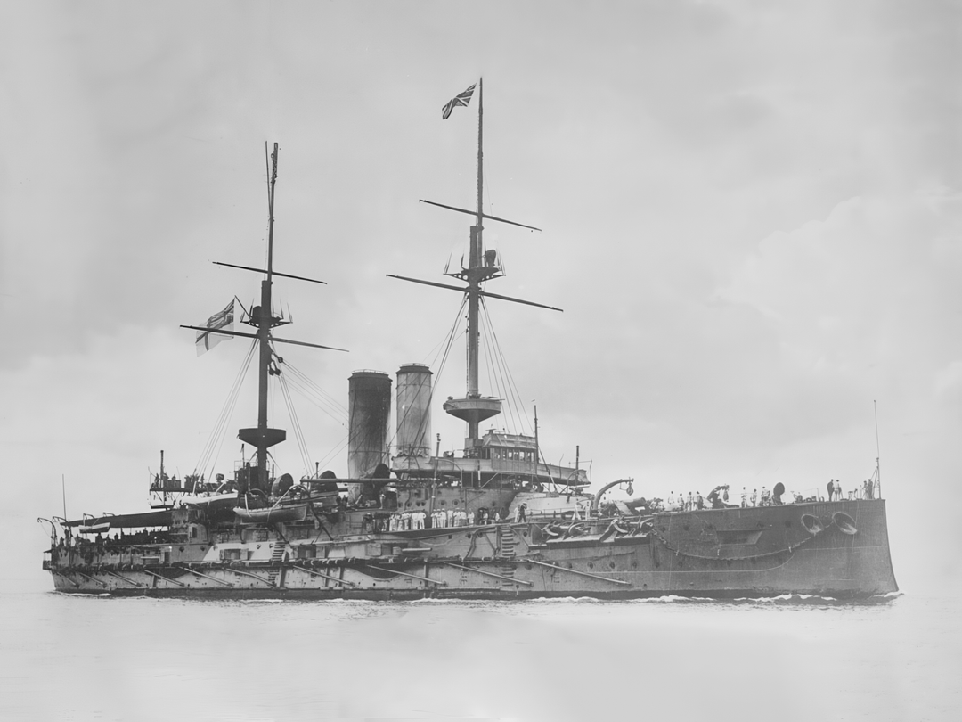 HMS Glory (1899) Royal Navy Pre-Dreadnought Battleship Starboard View Photo Print Wall Art Decor - Posters, Prints, & Visual Artwork - by Hampshire Prints (image 1 of 9)