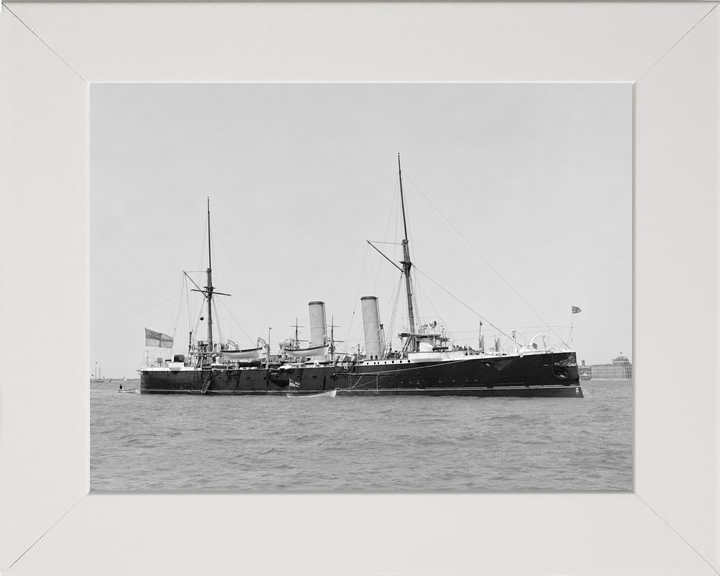 HMS Magicienne 1890 Marathon Class Cruiser 1899 Low Starboard View Photo Print - Posters, Prints, & Visual Artwork - by Hampshire Prints (image 5 of 9)