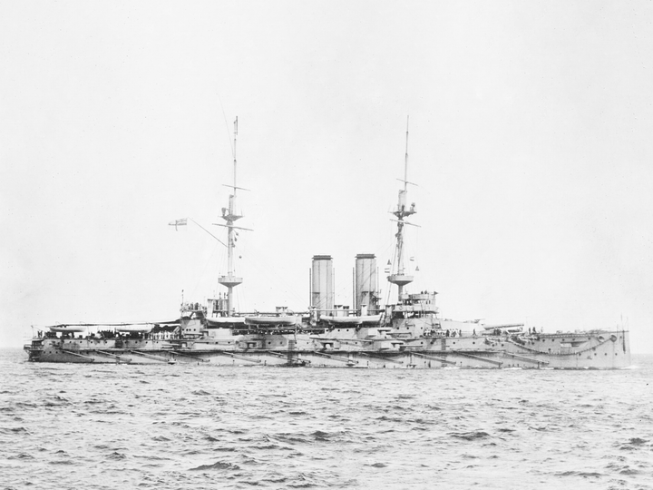 HMS Russell 1901 Pre Dreadnought Battleship Starboard View Photo Print - Posters, Prints, & Visual Artwork - by Hampshire Prints (image 1 of 9)