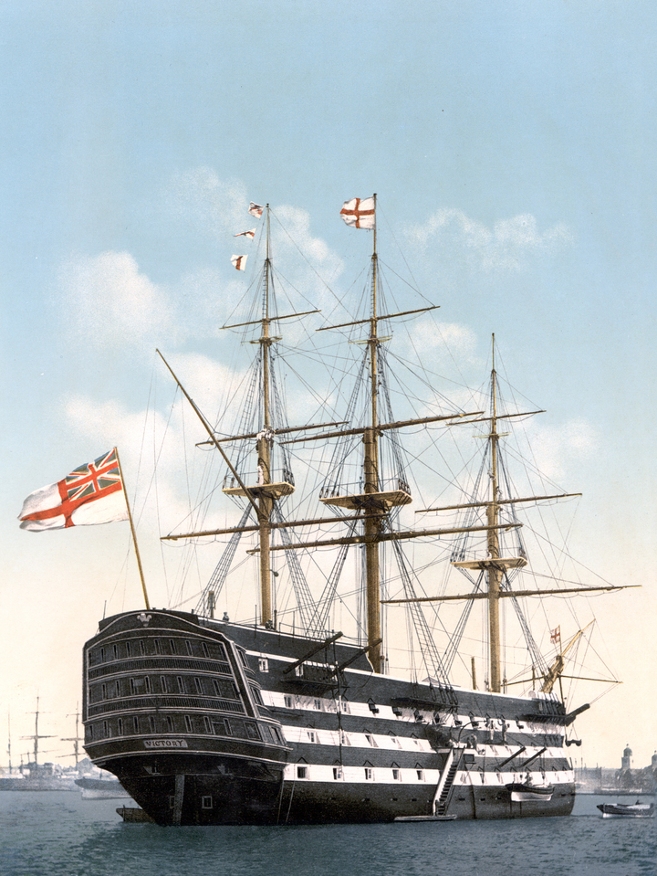 HMS Victory Flagship c1890 Photo Print - Posters, Prints, & Visual Artwork - by Hampshire Prints (image 1 of 9)