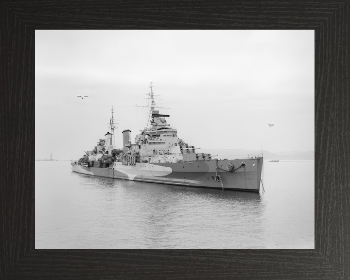 HMS Belfast C35 Town Class Light Cruiser Low Starboard Bow View