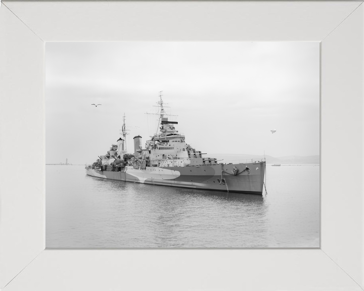 HMS Belfast C35 Town Class Light Cruiser Low Starboard Bow View