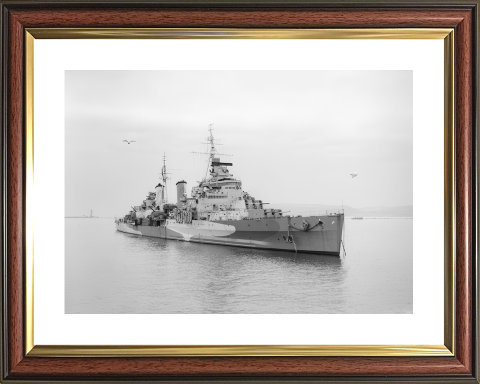 HMS Belfast C35 Town Class Light Cruiser Low Starboard Bow View