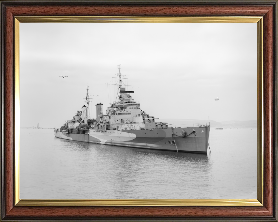 HMS Belfast C35 Town Class Light Cruiser Low Starboard Bow View