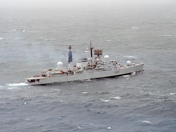 HMS Coventry D118 Type 42 Destroyer 1982 In Open Sea