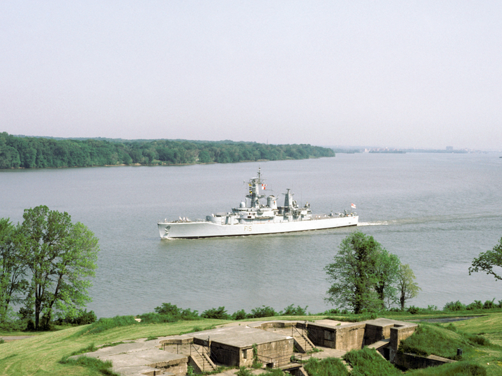 HMS Euryalus (F15) Royal Navy Leander Class Frigate Entering Port Photo Print Wall Art Decor - Posters, Prints, & Visual Artwork - by Hampshire Prints (image 1 of 9)