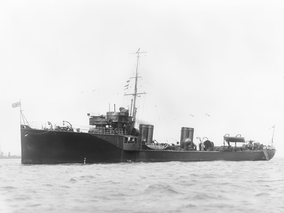HMS Exe (1903) Royal Navy River Class Destroyer At Anchor Photo Print Wall Art Decor - Posters, Prints, & Visual Artwork - by Hampshire Prints (image 1 of 9)