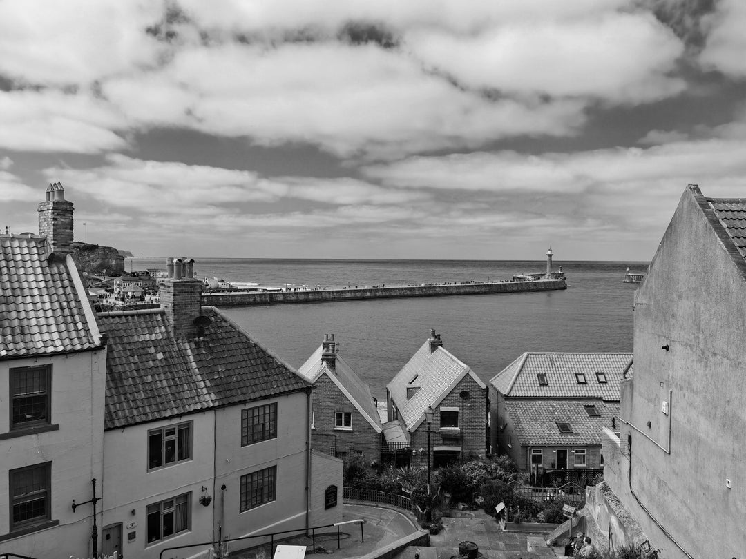 Whitby Harbour Yorkshire black and white Photo Print - Canvas - Framed Photo Print - Hampshire Prints