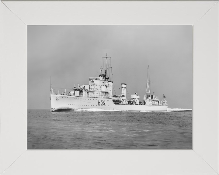 HMS Gallant (H59) Royal Navy G Class Destroyer Port Side View Photo Print Wall Art Decor - Posters, Prints, & Visual Artwork - by Hampshire Prints (image 5 of 9)