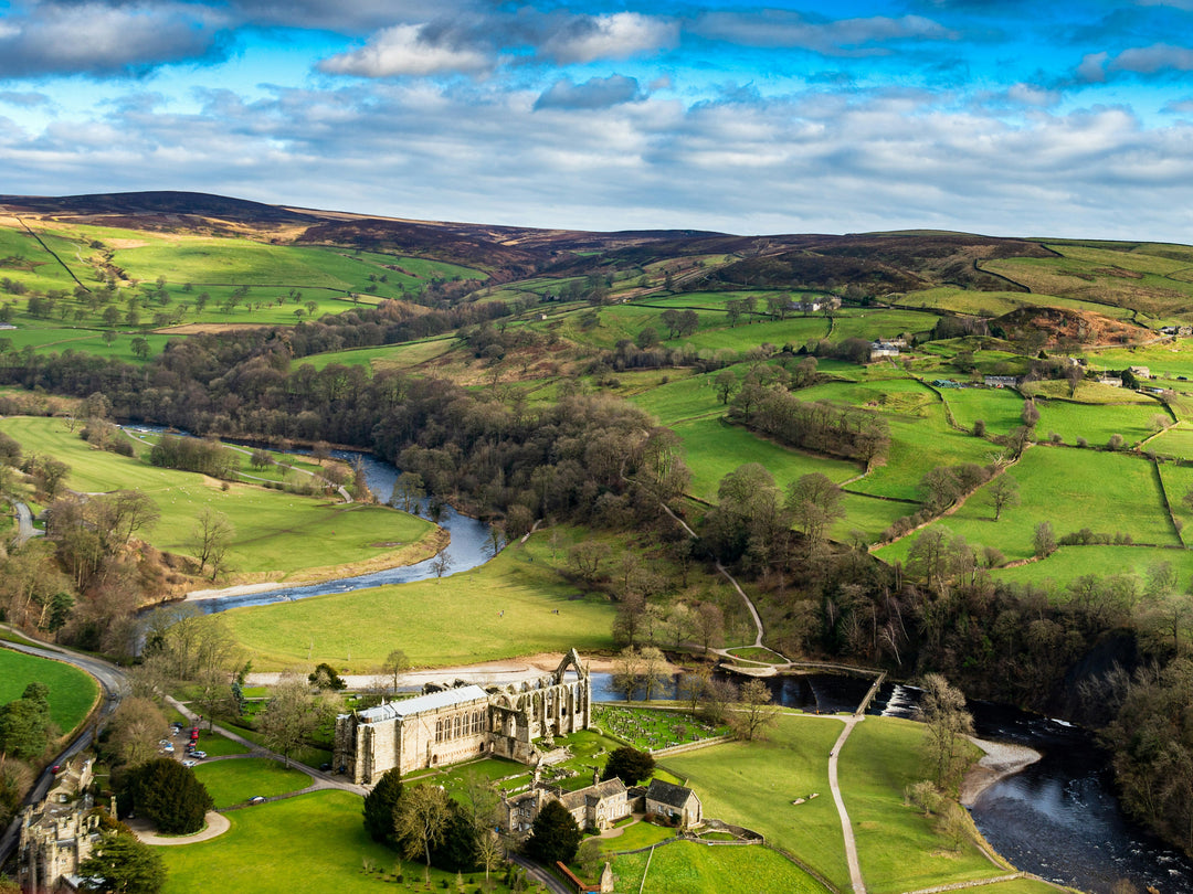 Bolton Abbey Yorkshire from above Photo Print - Canvas - Framed Photo Print - Hampshire Prints