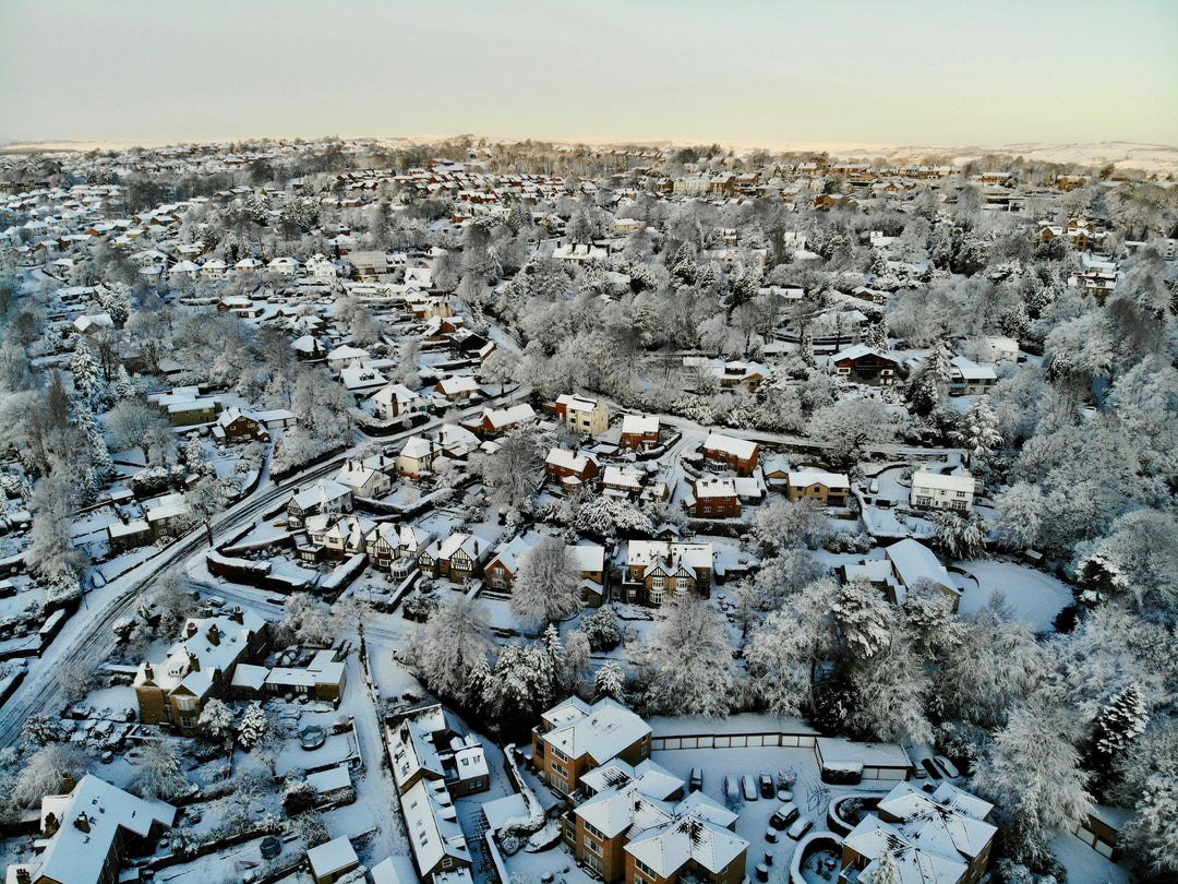Snow covered Carsick Sheffield Yorkshire from above Photo Print - Canvas - Framed Photo Print - Hampshire Prints