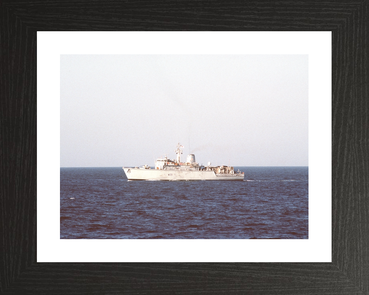 HMS Hurworth (M39) Royal Navy Hunt Class Mine Warfare Vessel In Open Sea Photo Print Wall Art Decor - Posters, Prints, & Visual Artwork - by Hampshire Prints (image 2 of 9)