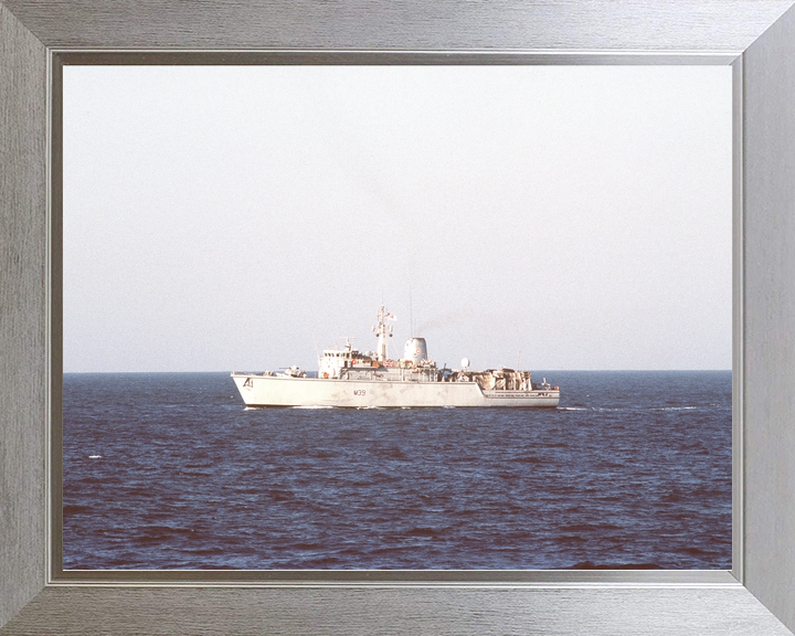 HMS Hurworth (M39) Royal Navy Hunt Class Mine Warfare Vessel In Open Sea Photo Print Wall Art Decor - Posters, Prints, & Visual Artwork - by Hampshire Prints (image 7 of 9)