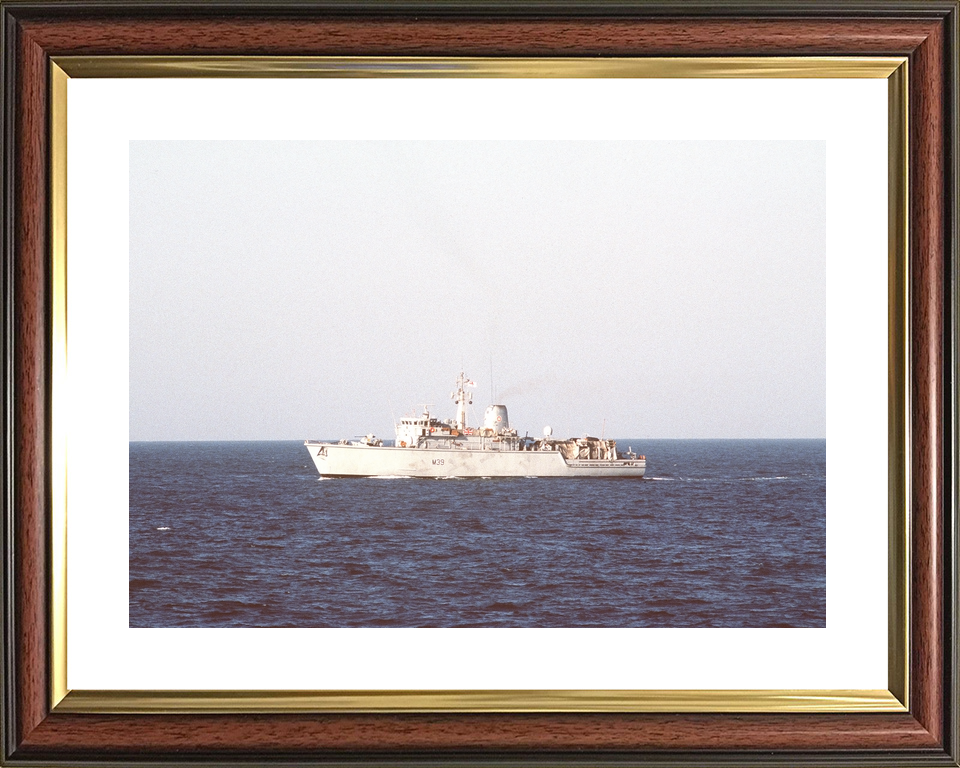 HMS Hurworth (M39) Royal Navy Hunt Class Mine Warfare Vessel In Open Sea Photo Print Wall Art Decor - Posters, Prints, & Visual Artwork - by Hampshire Prints (image 8 of 9)