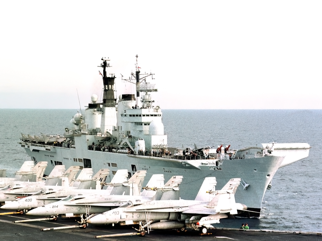 HMS Illustrious (R06) Royal Navy Invincible Class Aircraft Carrier From US Carrier Photo Print Wall Art Decor - Posters, Prints, & Visual Artwork - by Hampshire Prints (image 1 of 9)