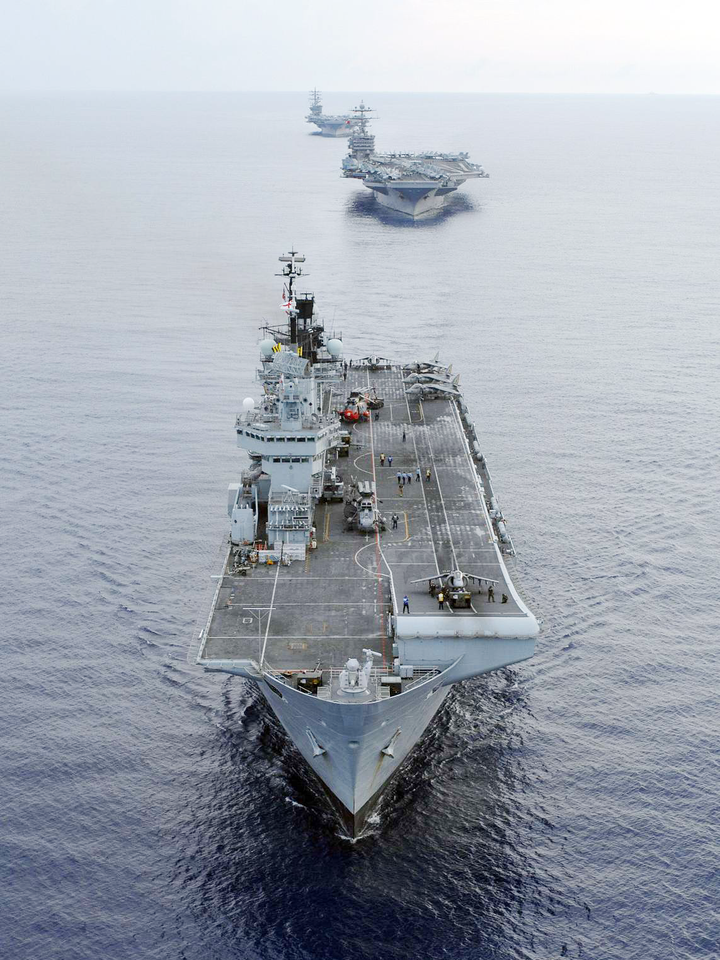 HMS Illustrious (R06) Royal Navy Invincible Class Aircraft Carrier Carrier Strike Group Photo Print Wall Art Decor - Posters, Prints, & Visual Artwork - by Hampshire Prints (image 1 of 9)